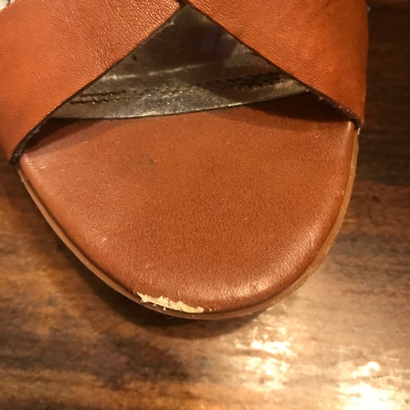 Brown leather White House Black Market wedges. - Picture 5 of 6